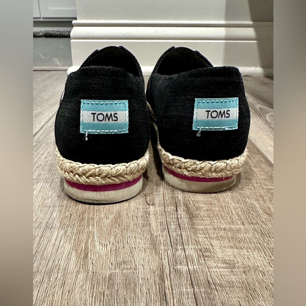 TOMS Black Alpargata Platform Rope Espadrille - Picture 4 of 7
